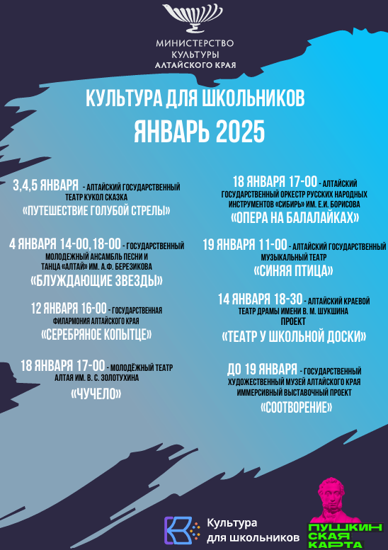 План-график мероприятий на январь 2025года.